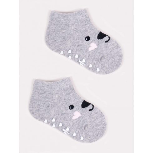 Pamut boka ABS zokni (23-26) - szürke maci 