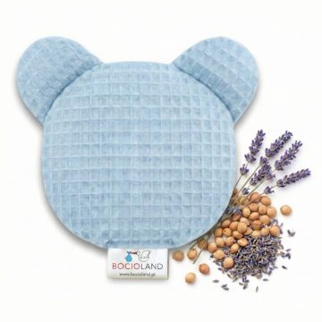 Bocioland cseresznyemag párna 14x14 cm - kék maci