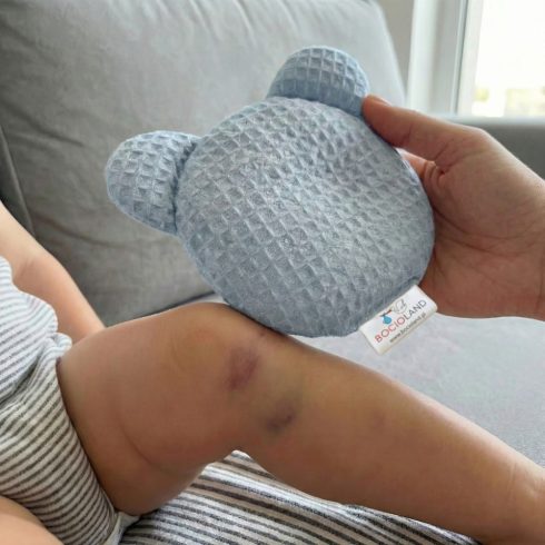 Bocioland cseresznyemag párna 14x14 cm - kék maci