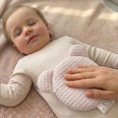 Bocioland cseresznyemag párna 14x14 cm - rózsaszín maci