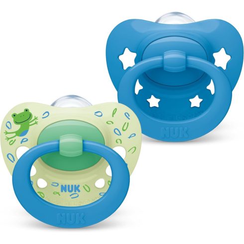 NUK Signature szilikon cumi  18-36 hó 2db - zöld/kék