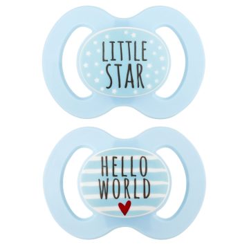   Baby-Nova nyugtató szilikon cumi szimmetrikus 0-6 hó 2 db - kék
