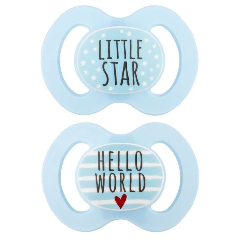 Baby-Nova nyugtató szilikon cumi szimmetrikus 0-6 hó 2 db - kék