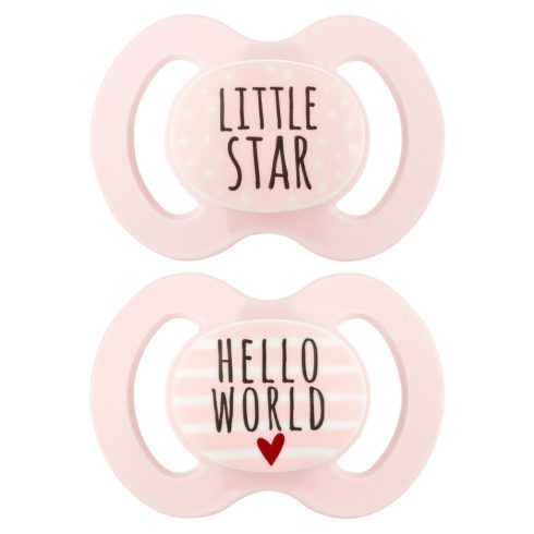 Baby-Nova nyugtató szilikon cumi szimmetrikus 0-6 hó 2 db - rózsaszín 