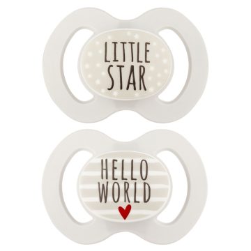   Baby-Nova nyugtató szilikon cumi szimmetrikus 0-6 hó 2 db - szürke 