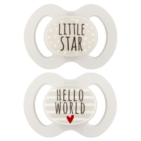 Baby-Nova nyugtató szilikon cumi szimmetrikus 0-6 hó 2 db - szürke 