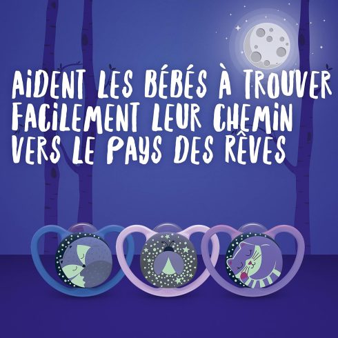 NUK  Space Night szilikon cumi 2db 6-18 hó - bárány /égitestek