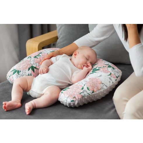 Sensillo szoptatós párna - rózsaszín/fehér szívecske