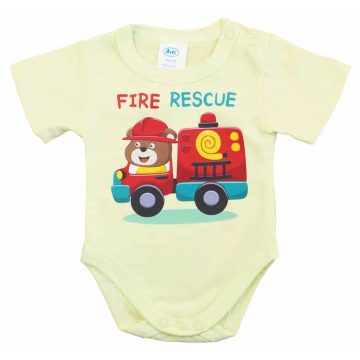 Rövid ujjú baba body - kivi tűzoltóautó (56)