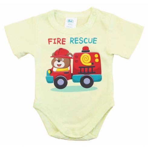 Rövid ujjú baba body - kivi tűzoltóautó (62)