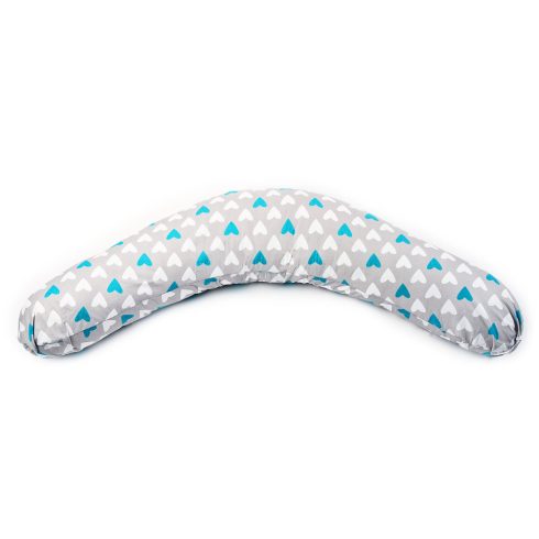 Baba-Mama többfunkciós párna - kék/fehér szívecske