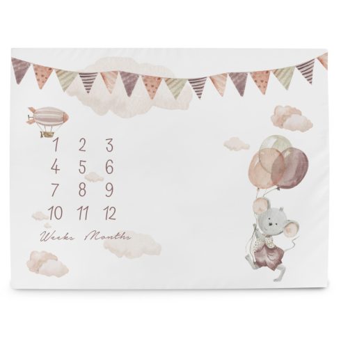 Ceba Baby Milestone mérföldkő alátét fotózáshoz 92x72 cm - Basic Mouse