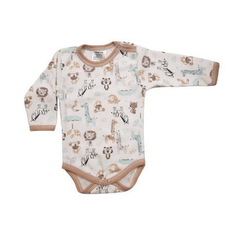 Hosszú ujjú,mintás body 86 - Szafari Drapp