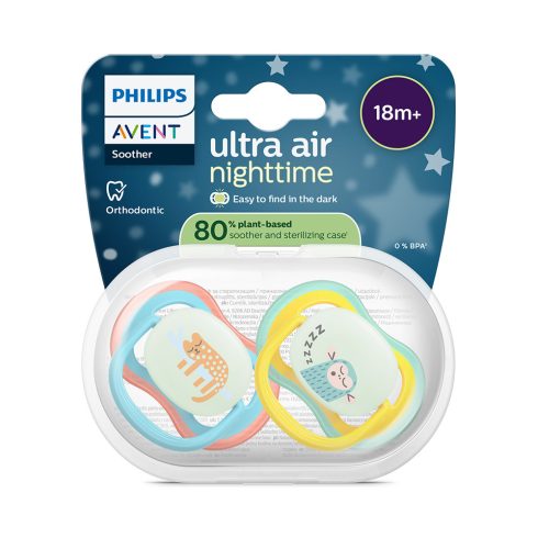 Philips AVENT SCF376/32 Játszócumi ultra air éjszakai 18+hó 2 db