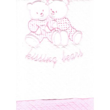 Trimex pamut babapléd - fehér/rózsaszín macikák 