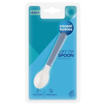 Canpol puha szilikon fejű etető kanál 4 hó+ kék