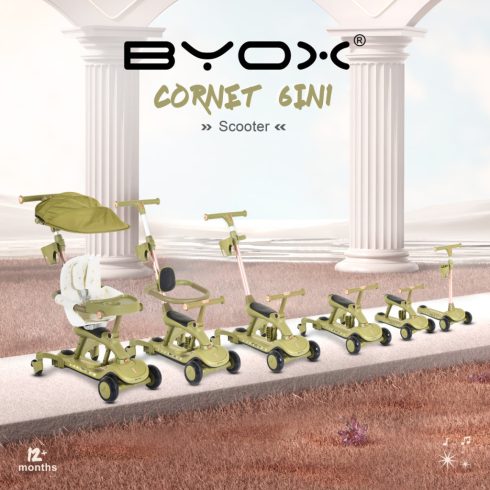 Byox Cornet 6in1 multifunkciós tricikli átalakítható rollerré - zöld
