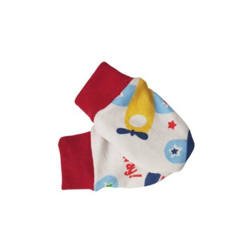 Újszülött karmolás elleni kesztyű - Repülő/Piros 