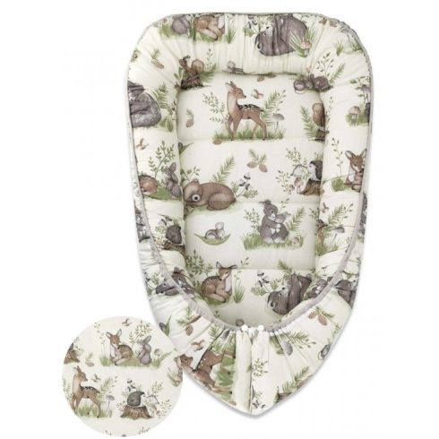 Baby Shop babafészek 70x93 cm - Erdei barátok zöld