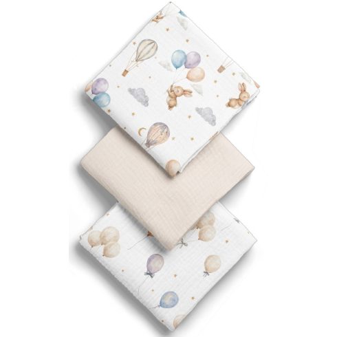 Bocioland Extra puha textil pelenka 3 db  - bézs