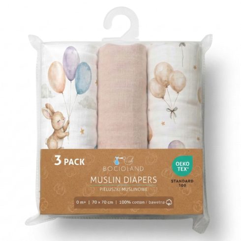 Bocioland Extra puha textil pelenka 3 db  - bézs