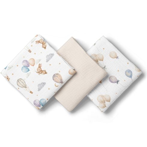 Bocioland Extra puha textil pelenka 3 db  - bézs