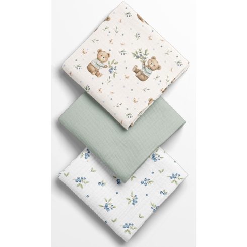 Bocioland Extra puha textil pelenka  3 db  - zöld