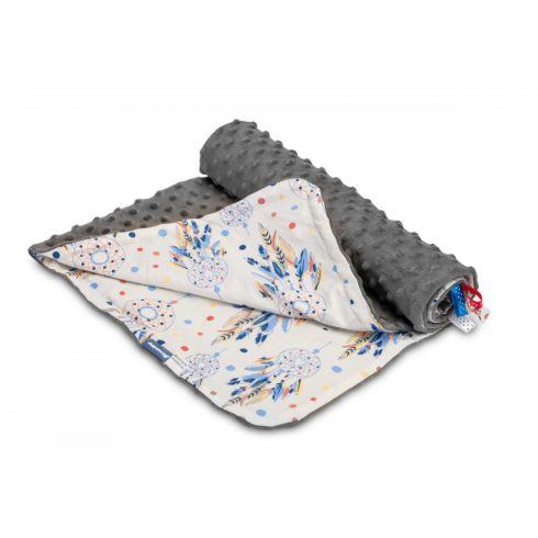 Sensillo kétoldalas babapléd 75x100cm - grafit álomfogó 