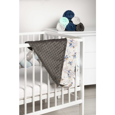 Sensillo kétoldalas babapléd 75x100cm - grafit álomfogó 