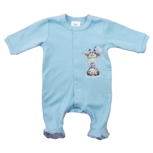 Hosszú ujjú pamut rugdalózó, zsiráf mintával (44)