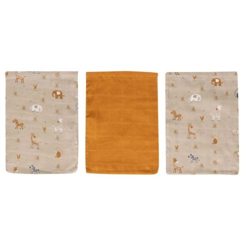 Bébé-Jou 3 db muszlin arctörlő kendő - Steppe