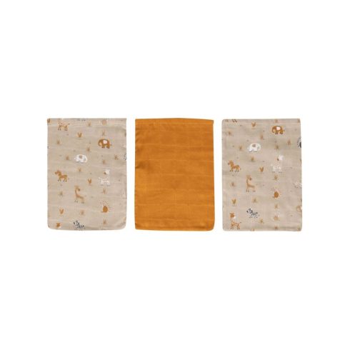 Bébé-Jou 3 db muszlin arctörlő kendő - Steppe
