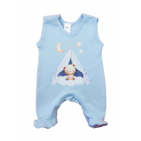  Ujjatlan pamut rugdalózó macis mintával kék (50)