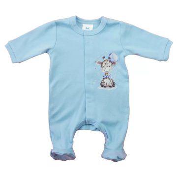 Hosszú ujjú pamut rugdalózó, zsiráf mintával (50)