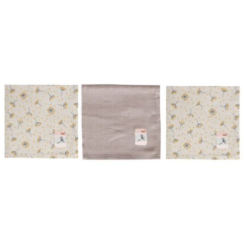 Bébé-Jou 3 db muszlin arctörlő kendő - Wish Grey
