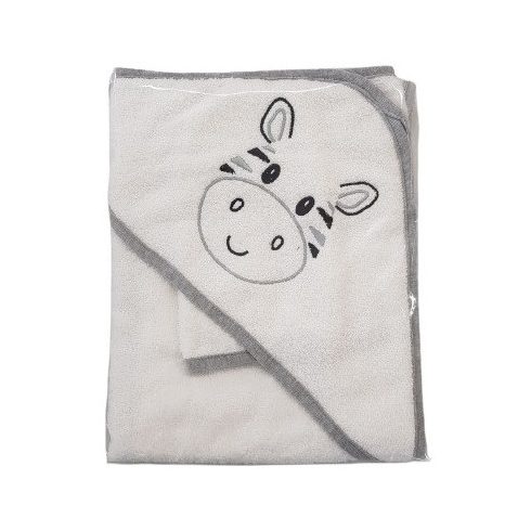 Vaganza hímzett fürdőlepedő, fürdetőkesztyűvel 80*80 cm - zebra