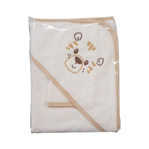 Vaganza hímzett fürdőlepedő, fürdetőkesztyűvel 80*80 cm - Tigris