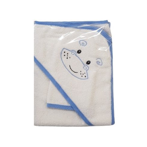 Vaganza hímzett fürdőlepedő, fürdetőkesztyűvel 80*80 cm - Víziló 