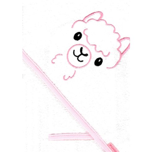 Vaganza hímzett fürdőlepedő, fürdetőkesztyűvel 80*80 cm - Láma 