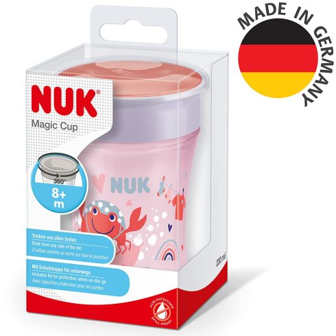 NUK MAGIC CUP varázslatos pohár 230ml - rózsaszín rák 