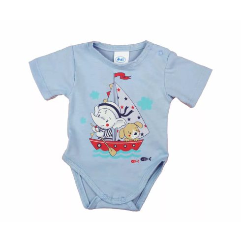 Rövid ujjú baba body cuki Vitorlás mintával (80) - kék