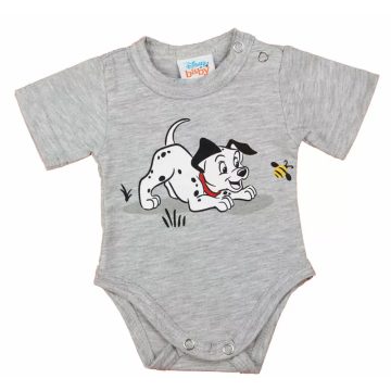   Rövid ujjú kisfiú body 101 kiskutya mintával (50) - szürke