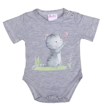 Rövid ujjú baba body cuki Cica mintával (56)