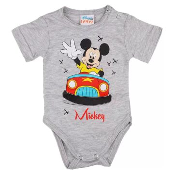 Rövid ujjú baba body Mickey egér mintával (56) - szürke
