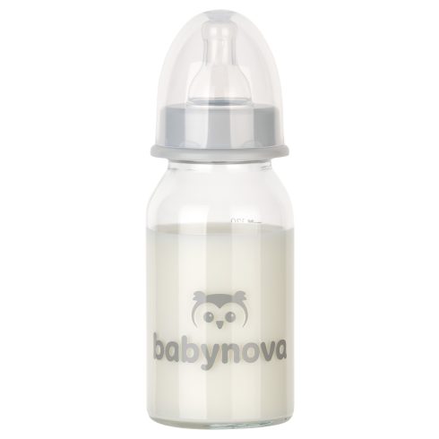 Baby-Nova üveg cumisüveg 120 ml 0-24hó szilikon cumival S-es