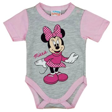 Disney Minnie rövid ujjú body (62) - szürke/rózsaszín 