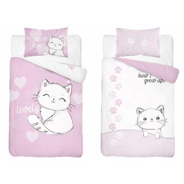 Pamut ágynemű huzat 100*135 cm - Cica