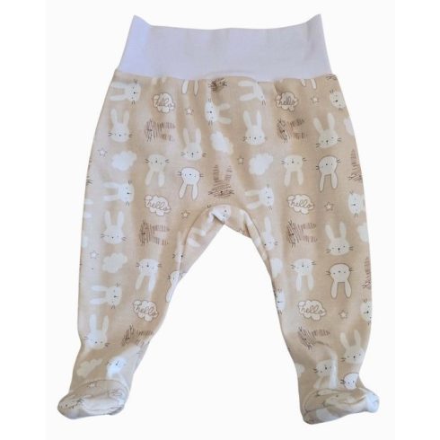 Pamut,mintás pocaknadrág (62) Drapp Nyuszi