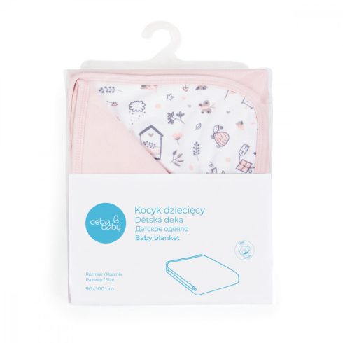 Ceba Baby pamut babapléd 90X100 cm - Candy pink + Bird World