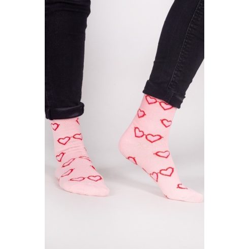 Yo! zokni 23/26 rózsaszín szívek